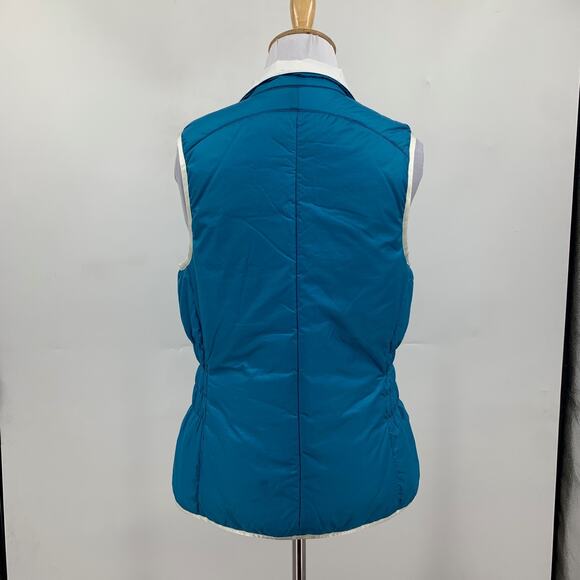 Nike Vest Womens Small Teal Cream Filled Puffer Full Zip Golf Jacket Reversible - Picture 6 of 16